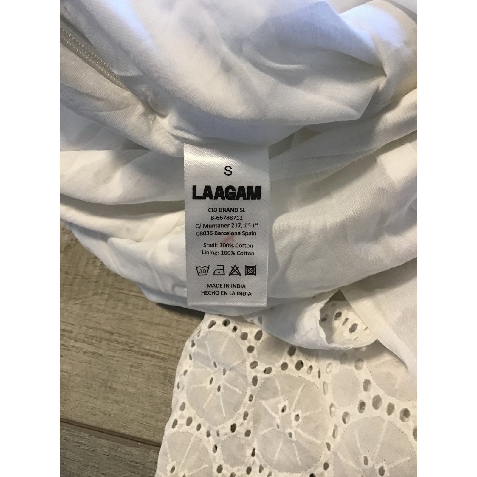 Laagam Women's Lea White Lace Midi Dress Size S Nwt — image 7 of 8